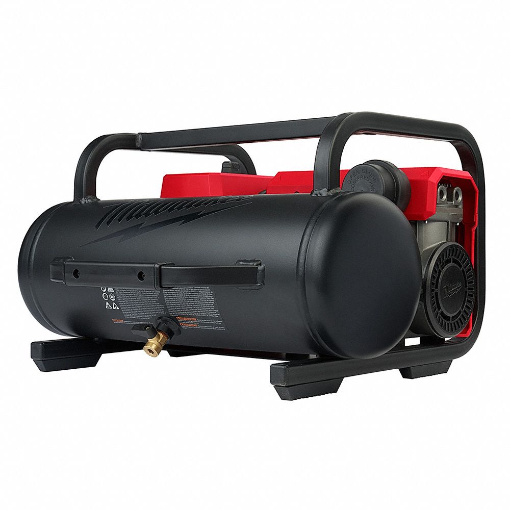 MILWAUKEE Portable Air Compressor Quiet, Oil Free, 2 gal, Hot Dog, 0.