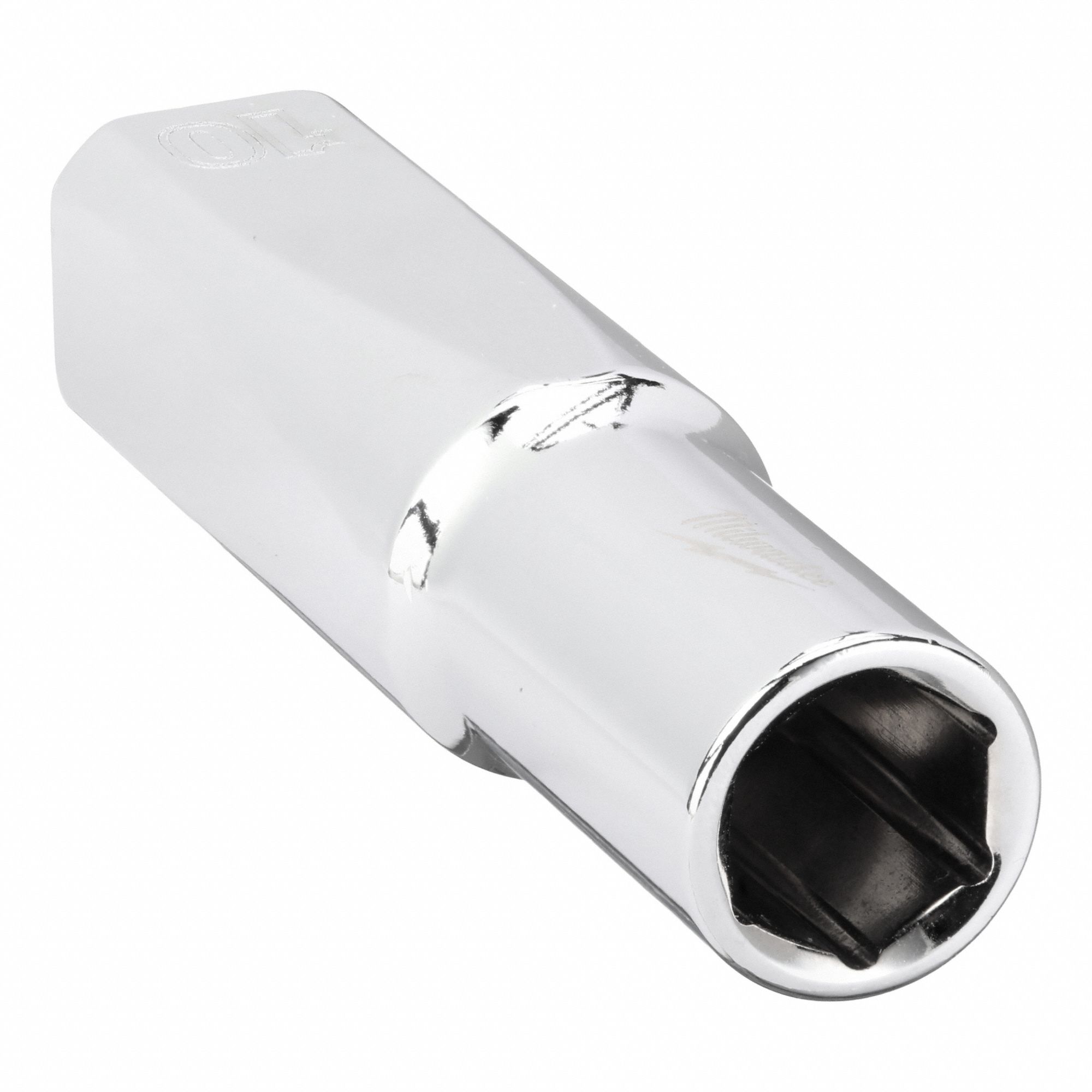 Deep Well Socket: Metric, 3/8 in Drive Size, 10 mm Socket Size, 6-Point, Deep, Chrome