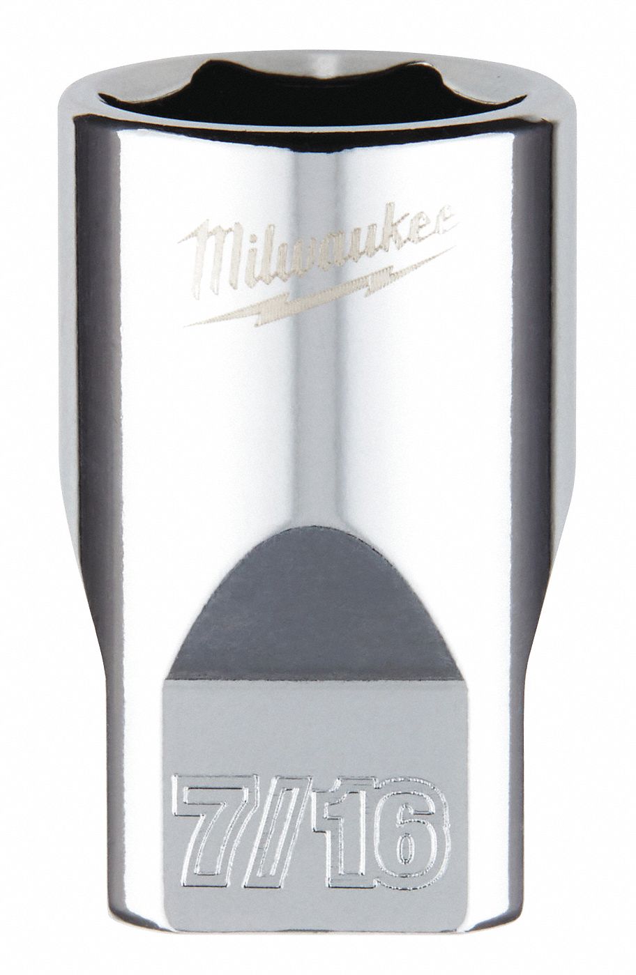 Standard Socket: SAE, 1/4 in Drive Size, 7/16 in Socket Size, 6-Point, Std, Chrome