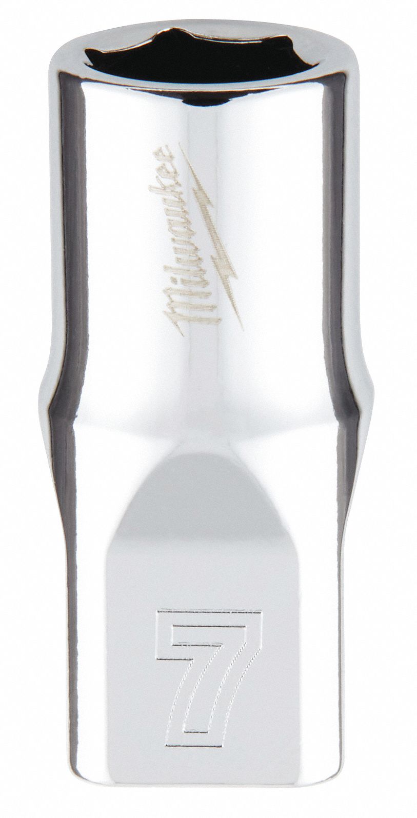 Standard Socket: Metric, 1/4 in Drive Size, 7 mm Socket Size, 6-Point, Std, Chrome