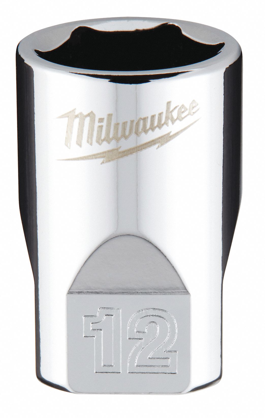 Standard Socket: Metric, 1/4 in Drive Size, 12 mm Socket Size, 6-Point, Std, Chrome