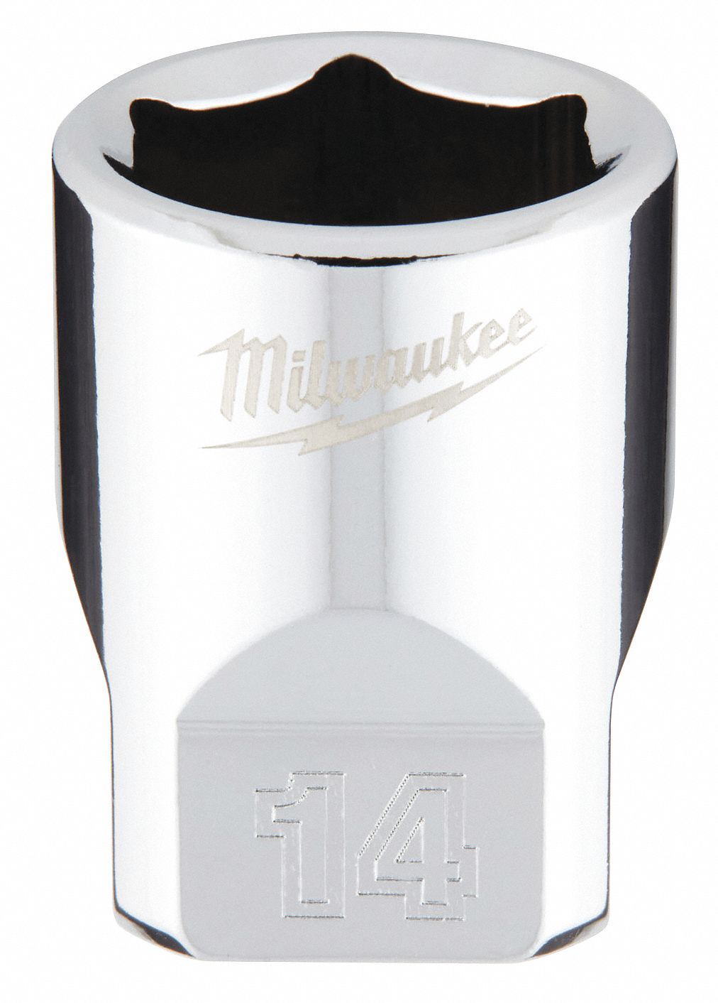Standard Socket: Metric, 1/4 in Drive Size, 14 mm Socket Size, 6-Point, Std, Chrome