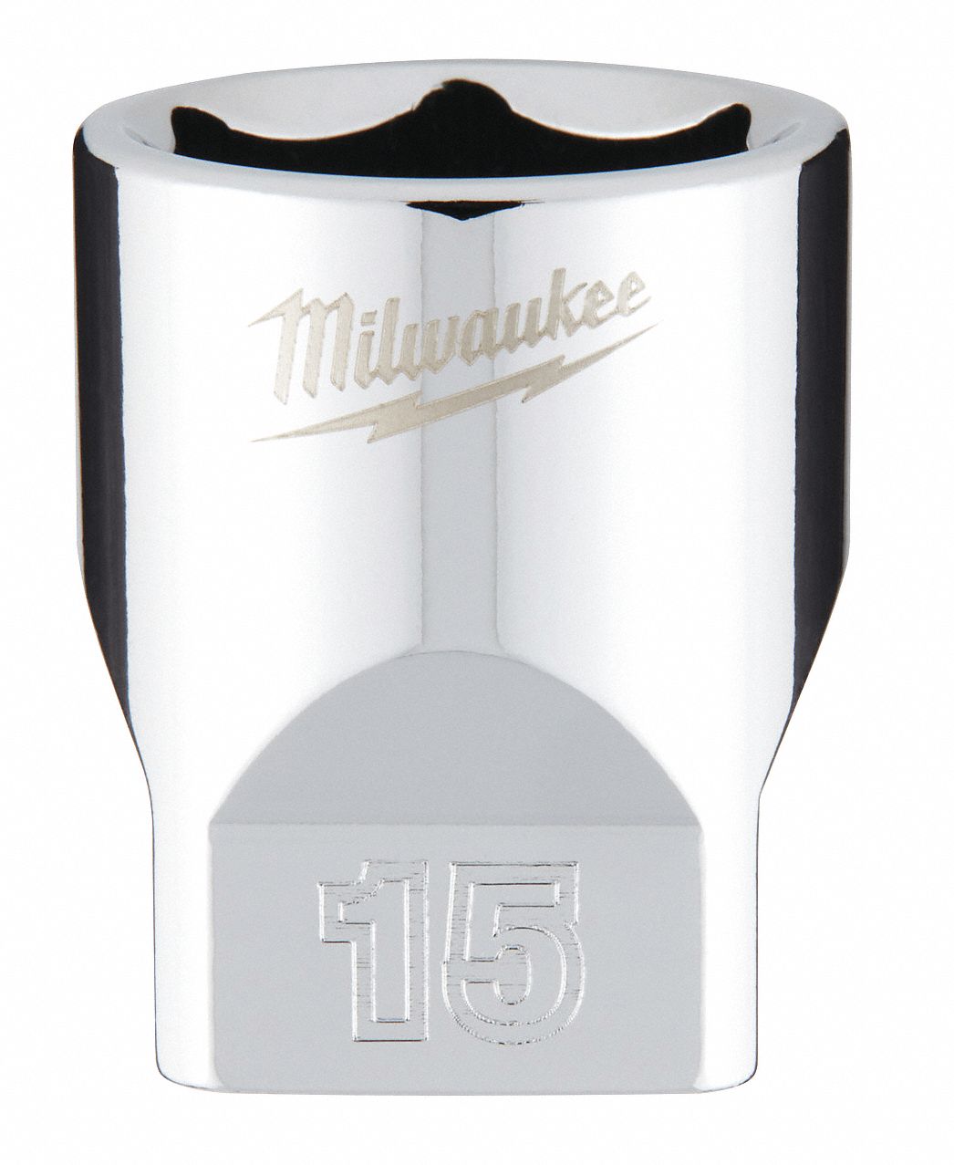 Standard Socket: Metric, 1/4 in Drive Size, 15 mm Socket Size, 6-Point, Std, Chrome