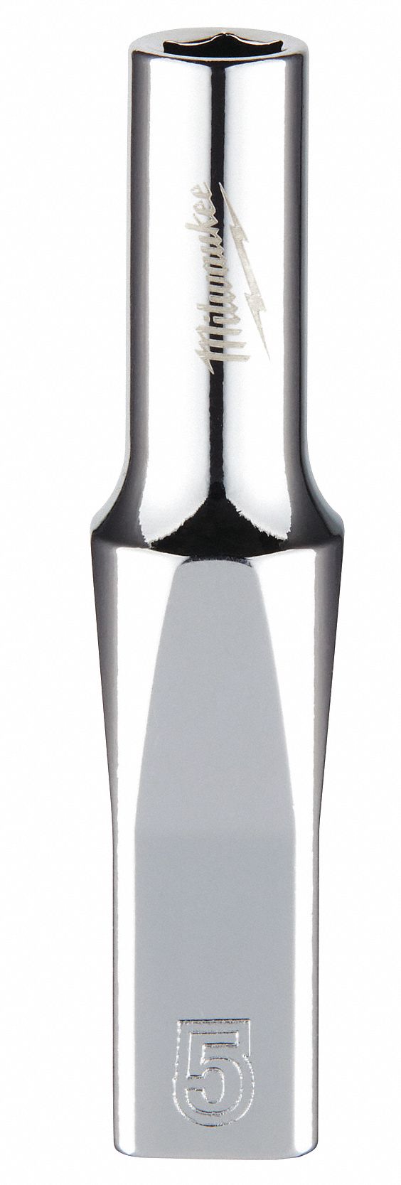 Deep Well Socket: Metric, 1/4 in Drive Size, 5 mm Socket Size, 6-Point, Deep, Chrome