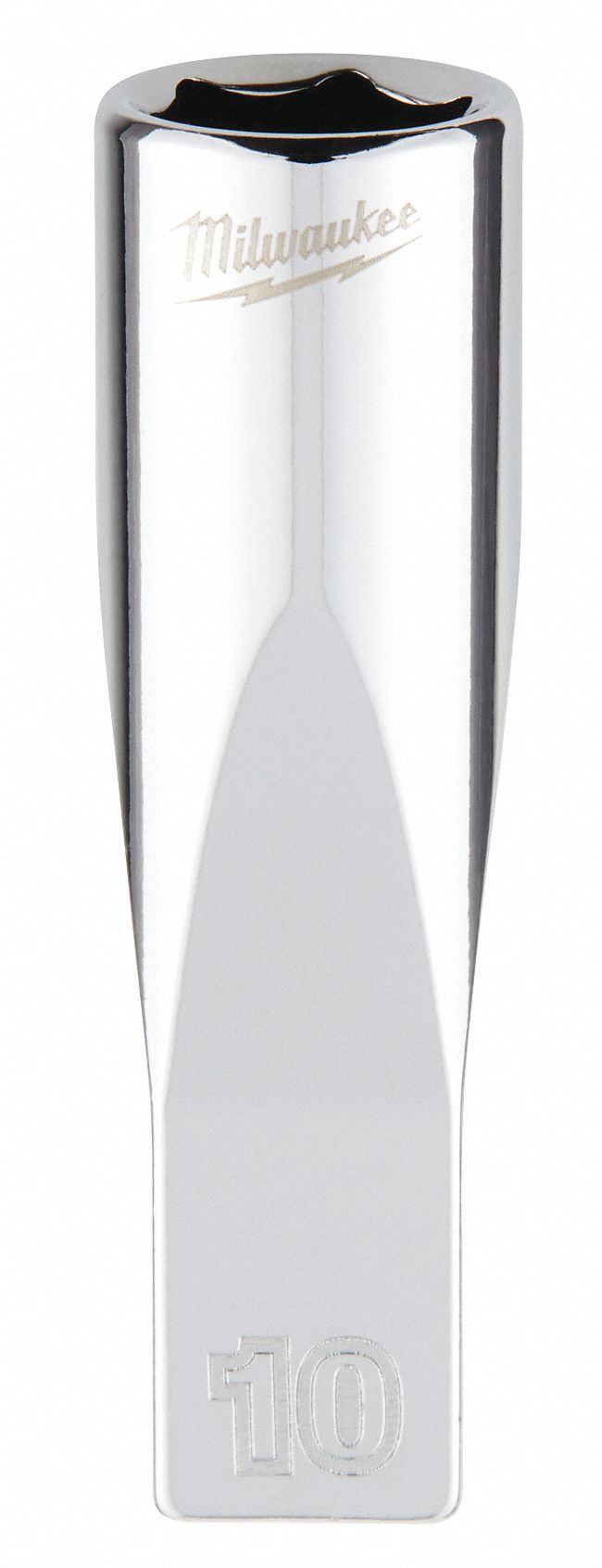 Deep Well Socket: Metric, 1/4 in Drive Size, 10 mm Socket Size, 6-Point, Deep, Chrome
