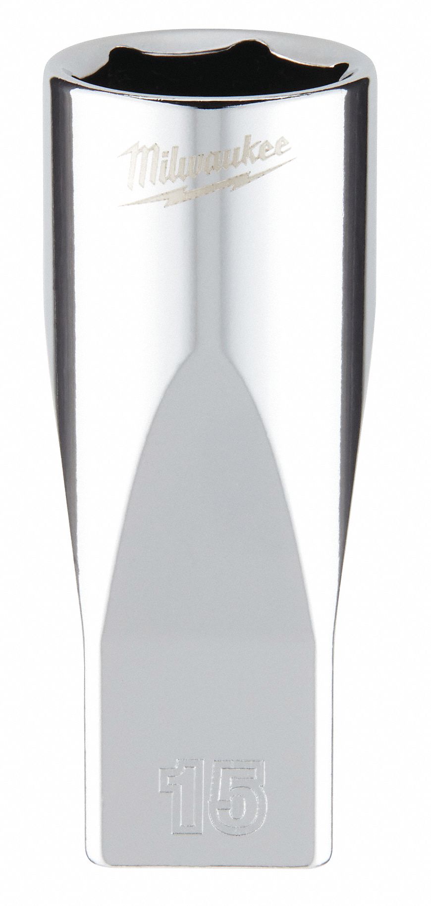 Deep Well Socket: Metric, 1/4 in Drive Size, 15 mm Socket Size, 6-Point, Deep, Chrome