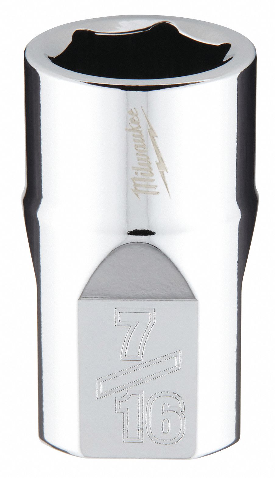 Standard Socket: SAE, 3/8 in Drive Size, 7/16 in Socket Size, 6-Point, Std, Chrome