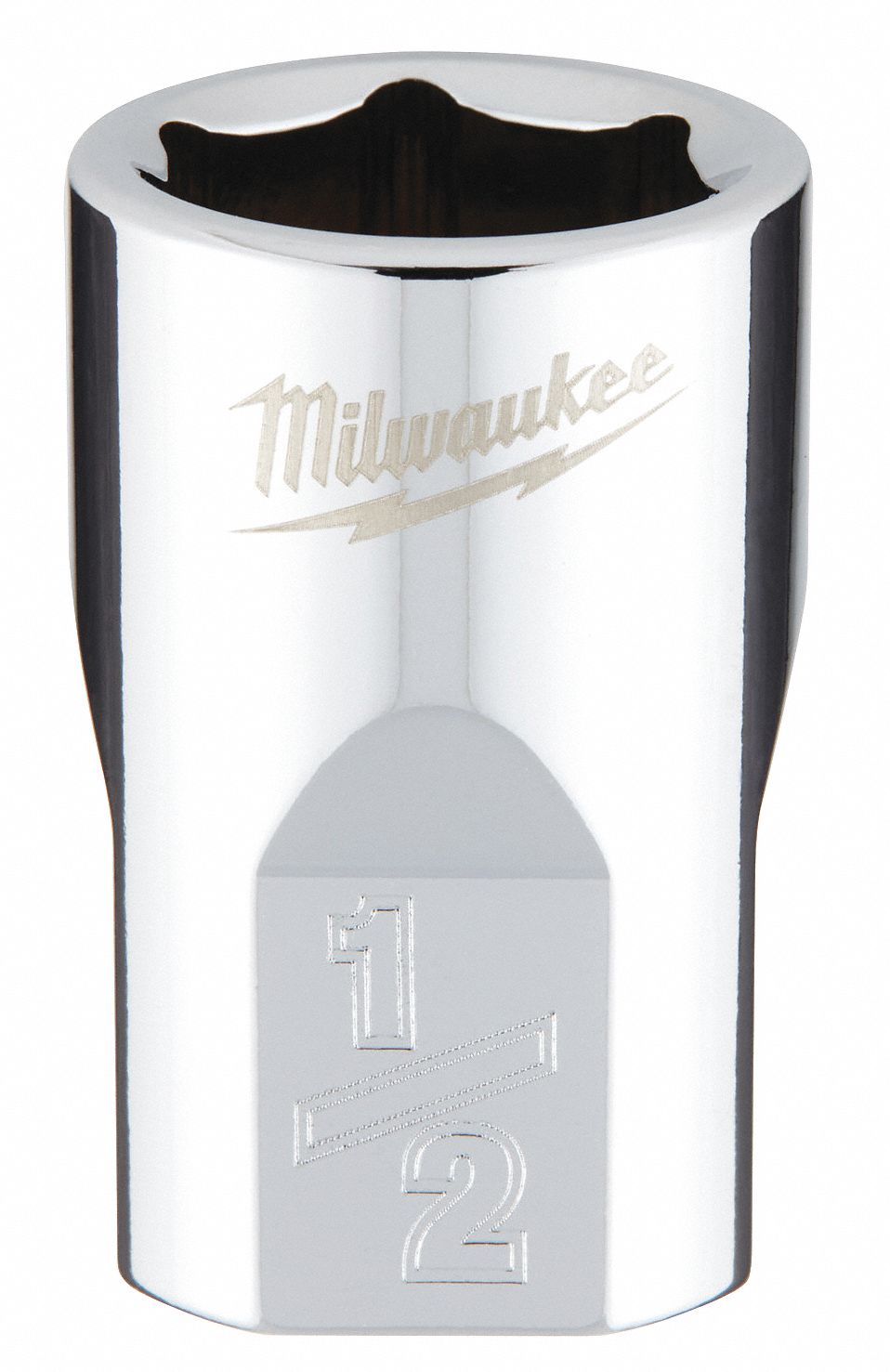 Standard Socket: SAE, 3/8 in Drive Size, 1/2 in Socket Size, 6-Point, Std, Chrome