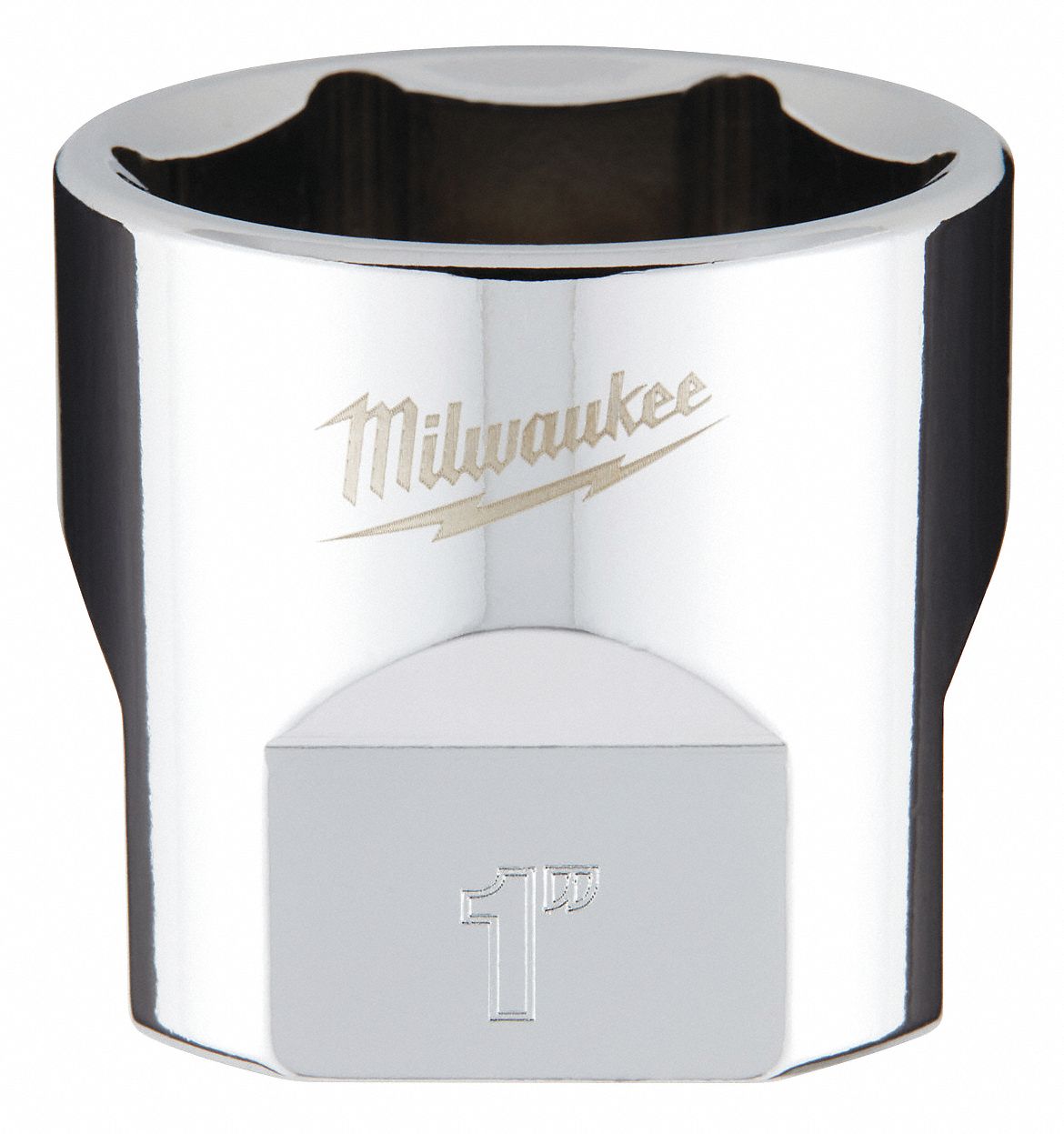 Standard Socket: SAE, 3/8 in Drive Size, 1 in Socket Size, 6-Point, Std, Chrome, Friction