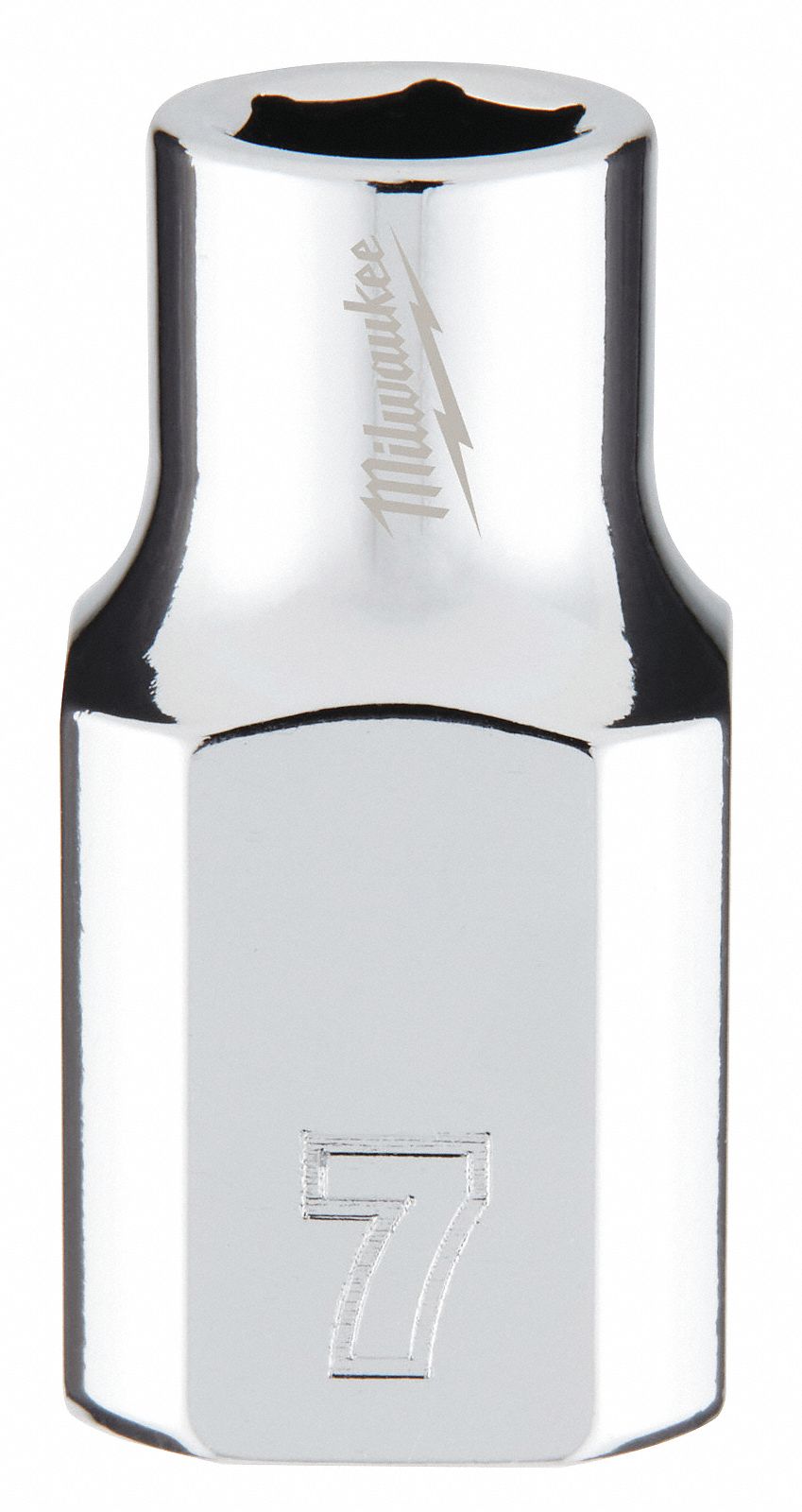 Standard Socket: Metric, 3/8 in Drive Size, 7 mm Socket Size, 6-Point, Std, Chrome