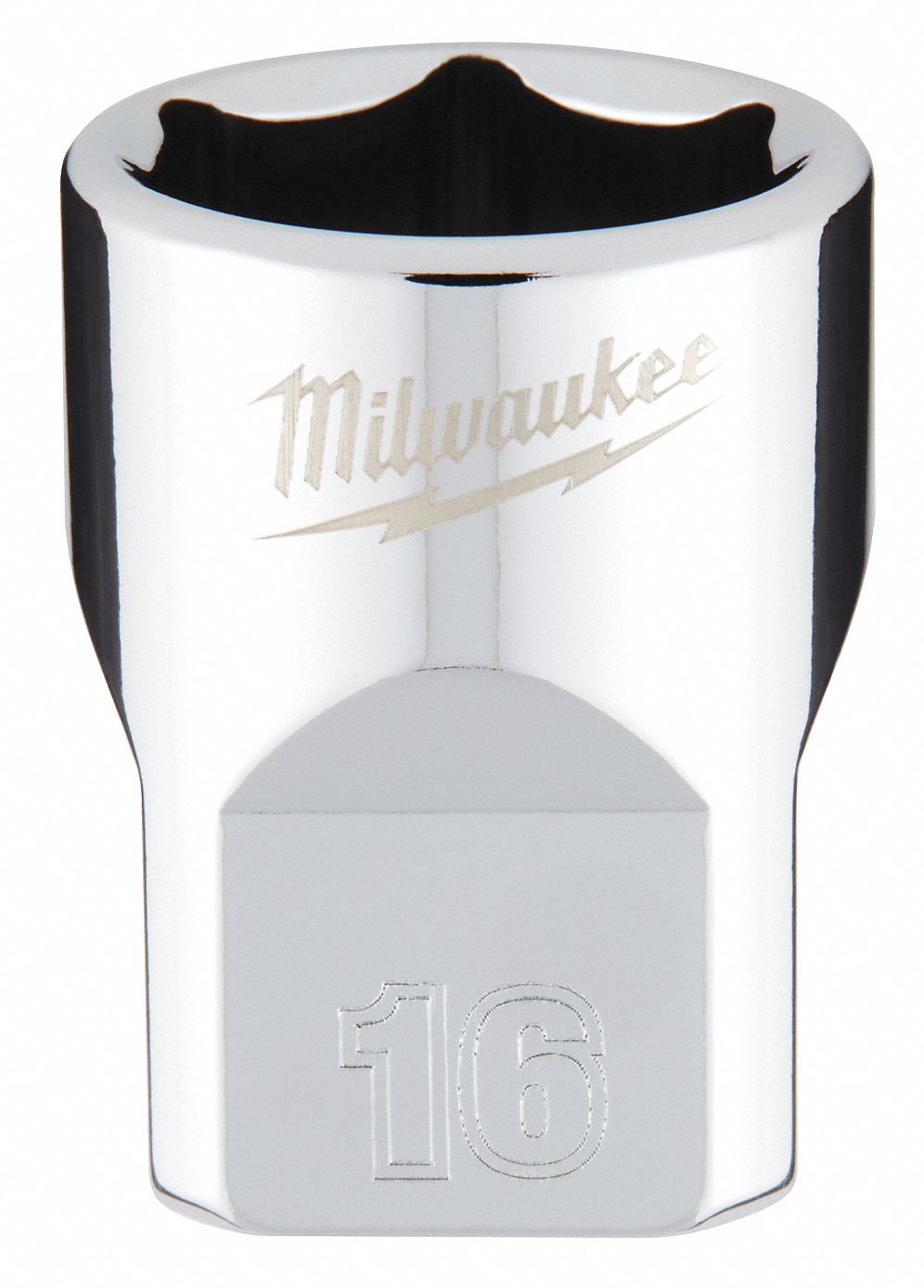 Standard Socket: Metric, 3/8 in Drive Size, 16 mm Socket Size, 6-Point, Std, Chrome