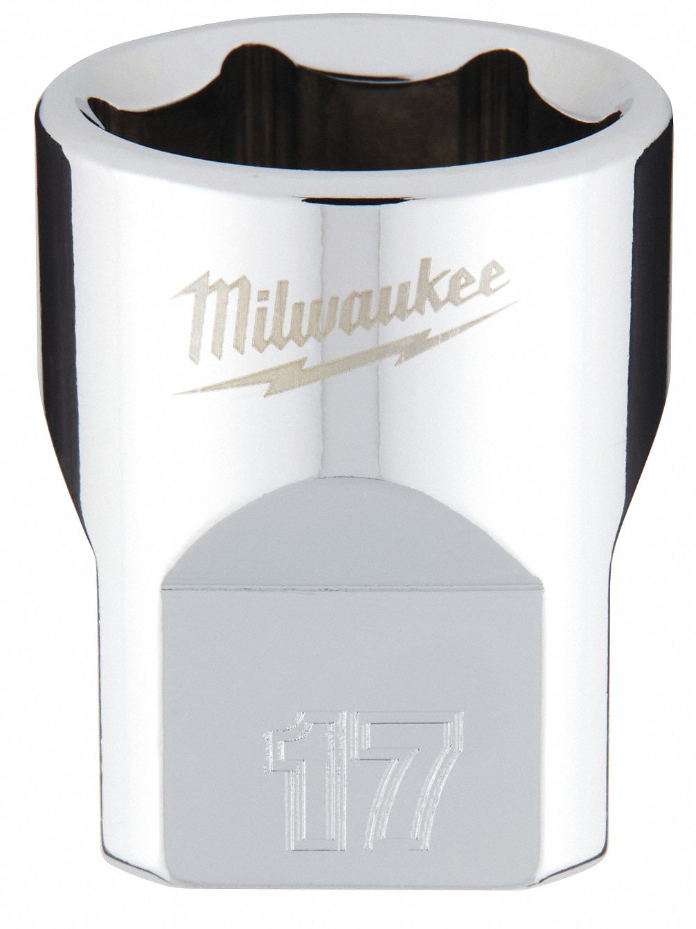 Standard Socket: Metric, 3/8 in Drive Size, 17 mm Socket Size, 6-Point, Std, Chrome