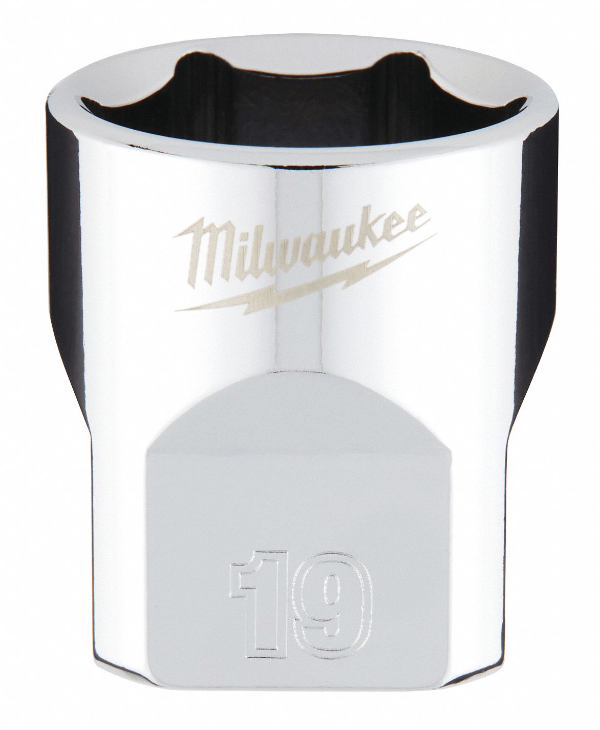 Standard Socket: Metric, 3/8 in Drive Size, 19 mm Socket Size, 6-Point, Std, Chrome