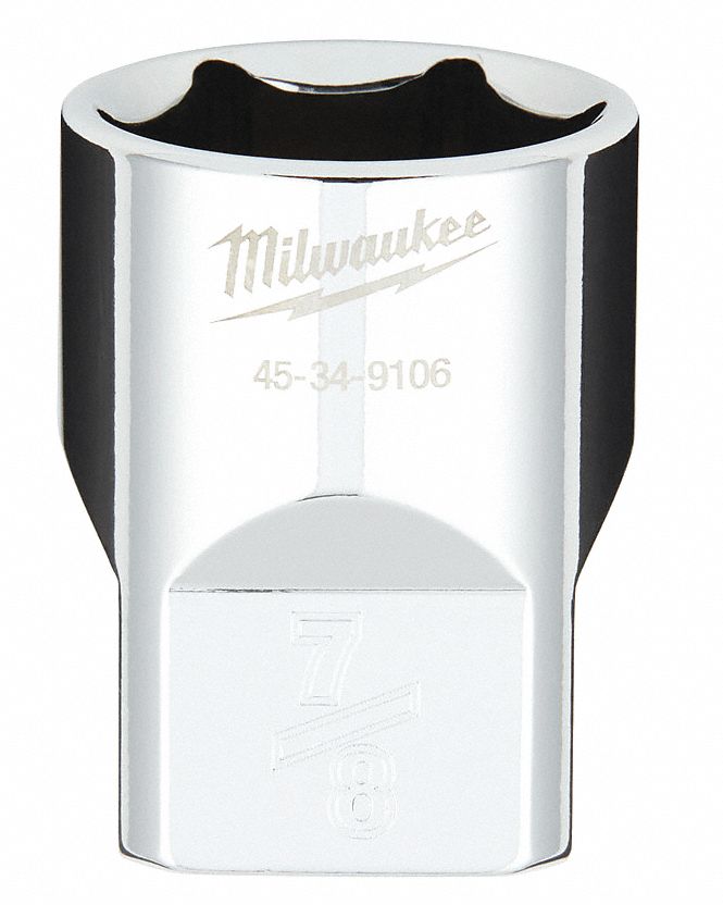 PRISE,STAND,COMPATIBLE A LA CLÉ À 4 PANS,6 PT,FINI POLIE,7/8 X 1/2 PO DR,SVC