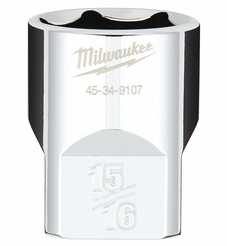 PRISE,STAND,COMPATIBLE A LA CLÉ À 4 PANS,6 PT,FINI POLIE,15/16 X 1/2 PO DR,SVC