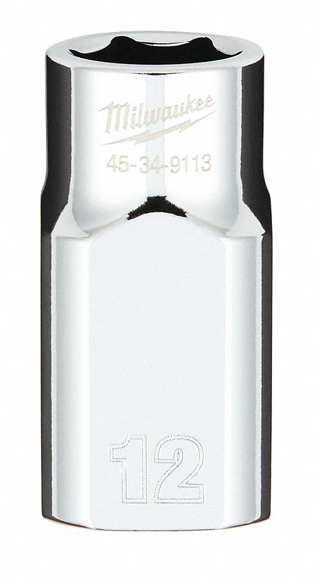 PRISE,STAND,COMPATIBLE A LA CLÉ À 4 PANS,6 PT,FINI POLIE,12 MM X 1/2 PO DR,SVC