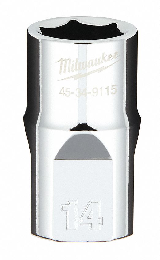 SOCKET, STANDARD, 4 SIDE WRENCH COMPATIBLE, 6 PT, POLISHED FINISH, 14 MM X 1/2 IN DR, CVS