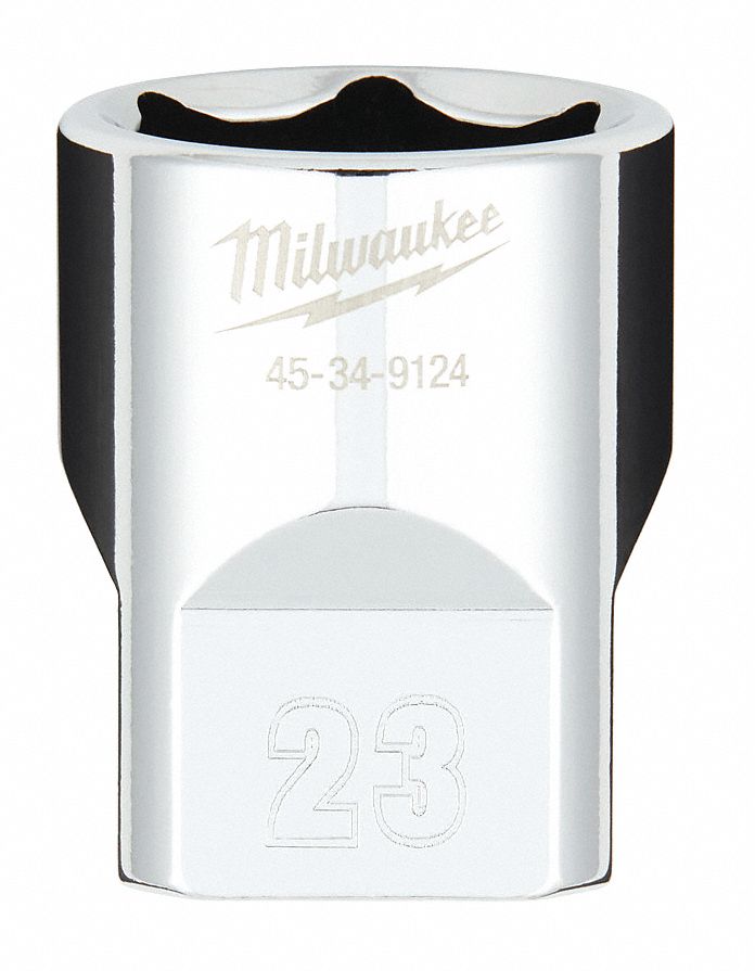 PRISE,STAND,COMPATIBLE A LA CLÉ À 4 PANS,6 PT,FINI POLIE,23 MM X 1/2 PO DR,SVC