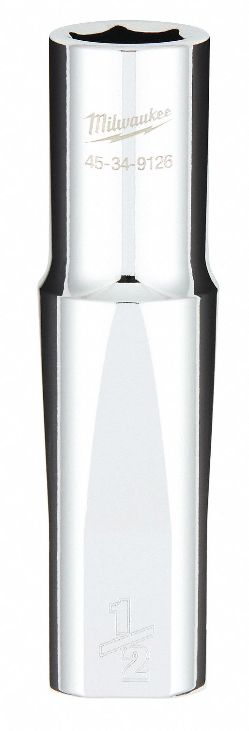 PRISE,PROFOND,COMPATIBLE A LA CLÉ À 4 PANS,6 PT,FINI POLIE,3/4 X 1/2 PO DR,SVC