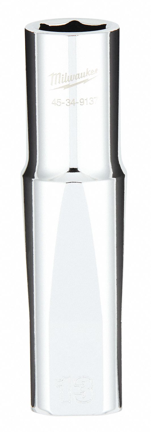 PRISE,PROFOND,COMPATIBLE A LA CLÉ À 4 PANS,6 PT,FINI POLIE,13 MM X 1/2 PO DR,SVC