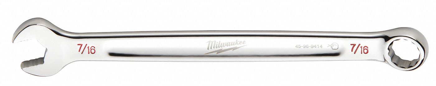 Combination Wrench, 7/16in, Length 6 1/2in