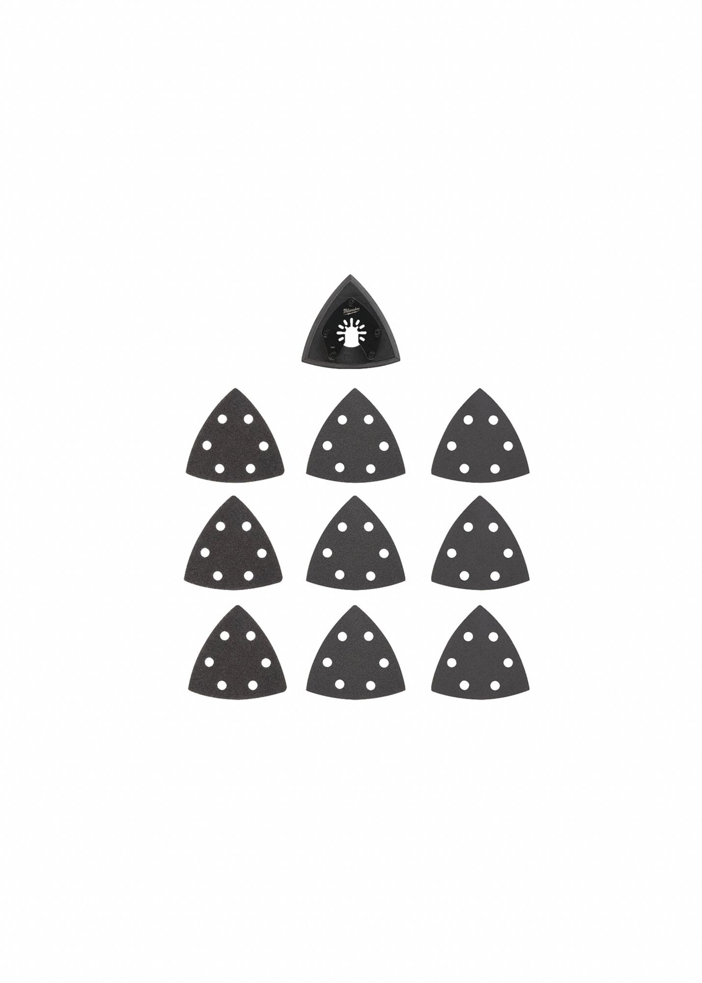 Sanding Sheet Set: 3 9/16 in Wd, 60_120_240 Grit, 9 Sheets, Sanding Sheet Set, 10 PK