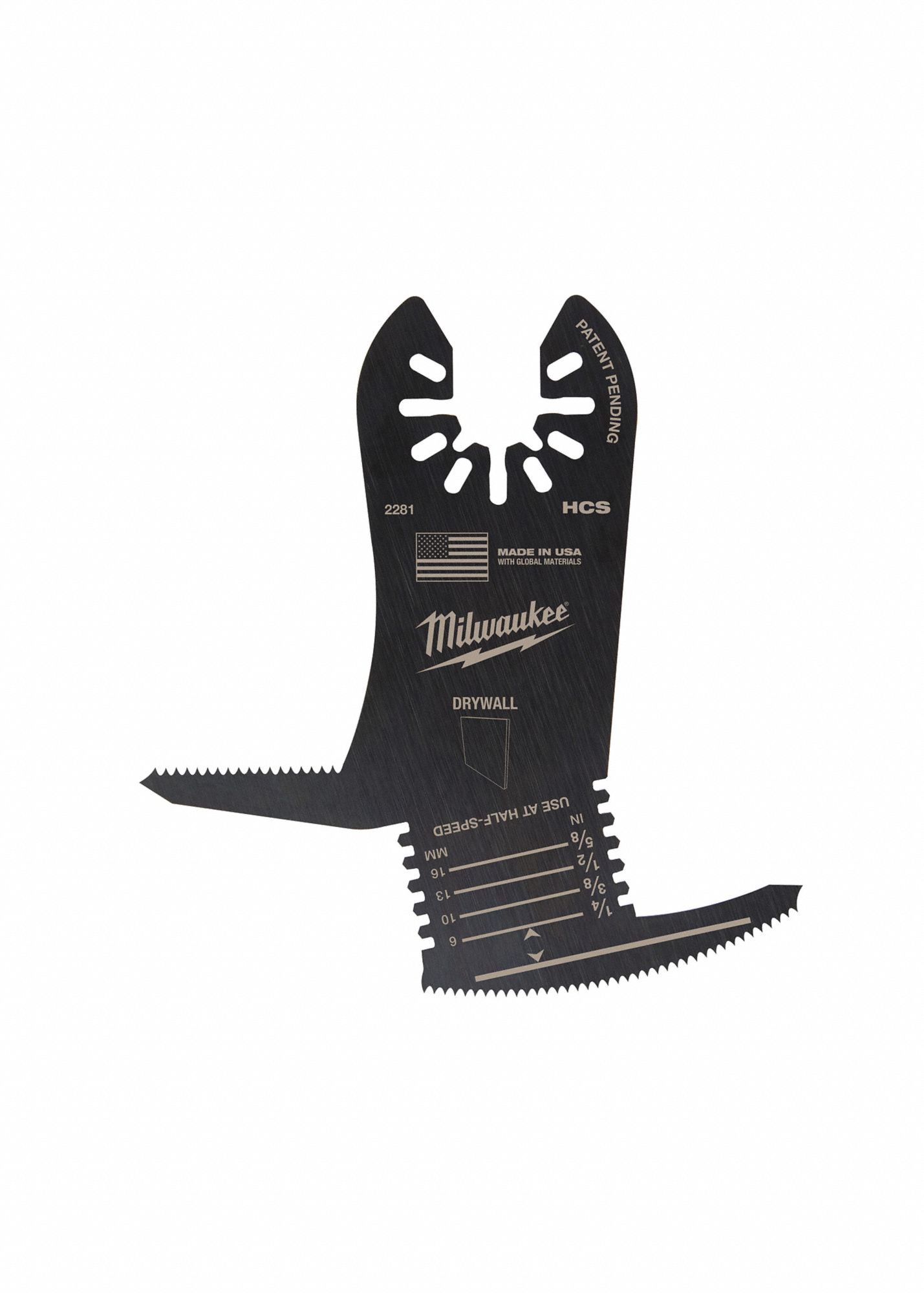 Oscillating Tool Blade: 2 1/8 in Blade Wd, 3 11/16 in Overall Lg, Straight Cutting, Steel