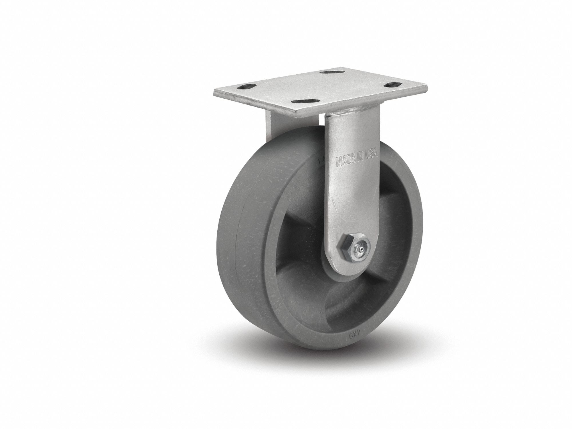 Plate Caster, Rigid, Nylon, 5 5/8"H