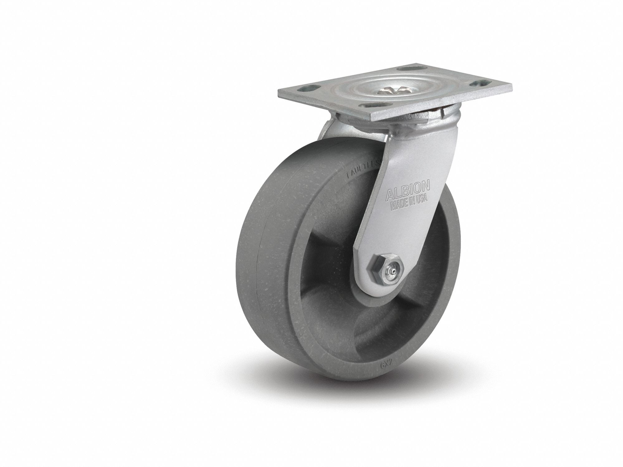 Plate Caster, Swivel, Nylon, 5 5/8"H