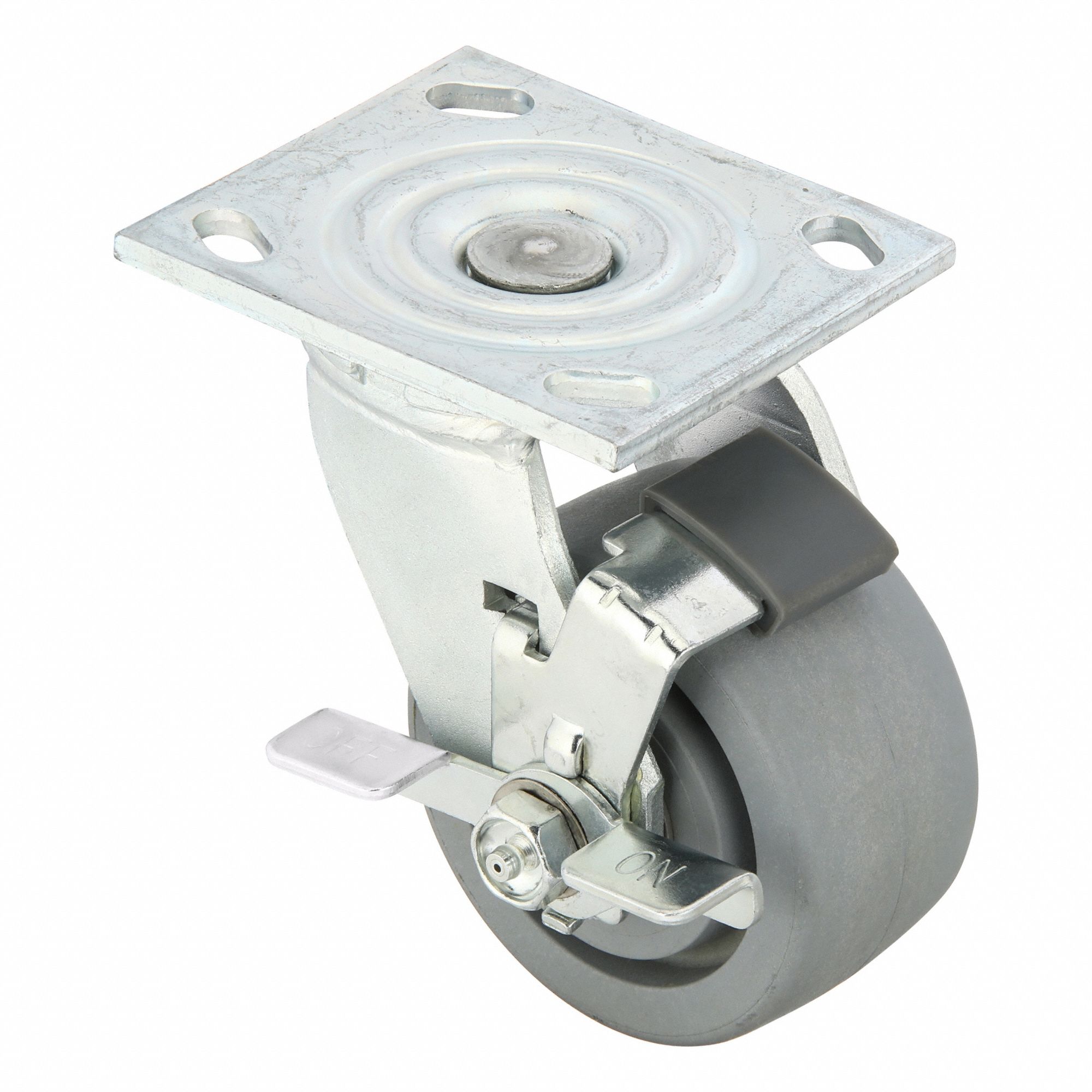 Plate Caster, Swivel, Nylon, 5 5/8"H