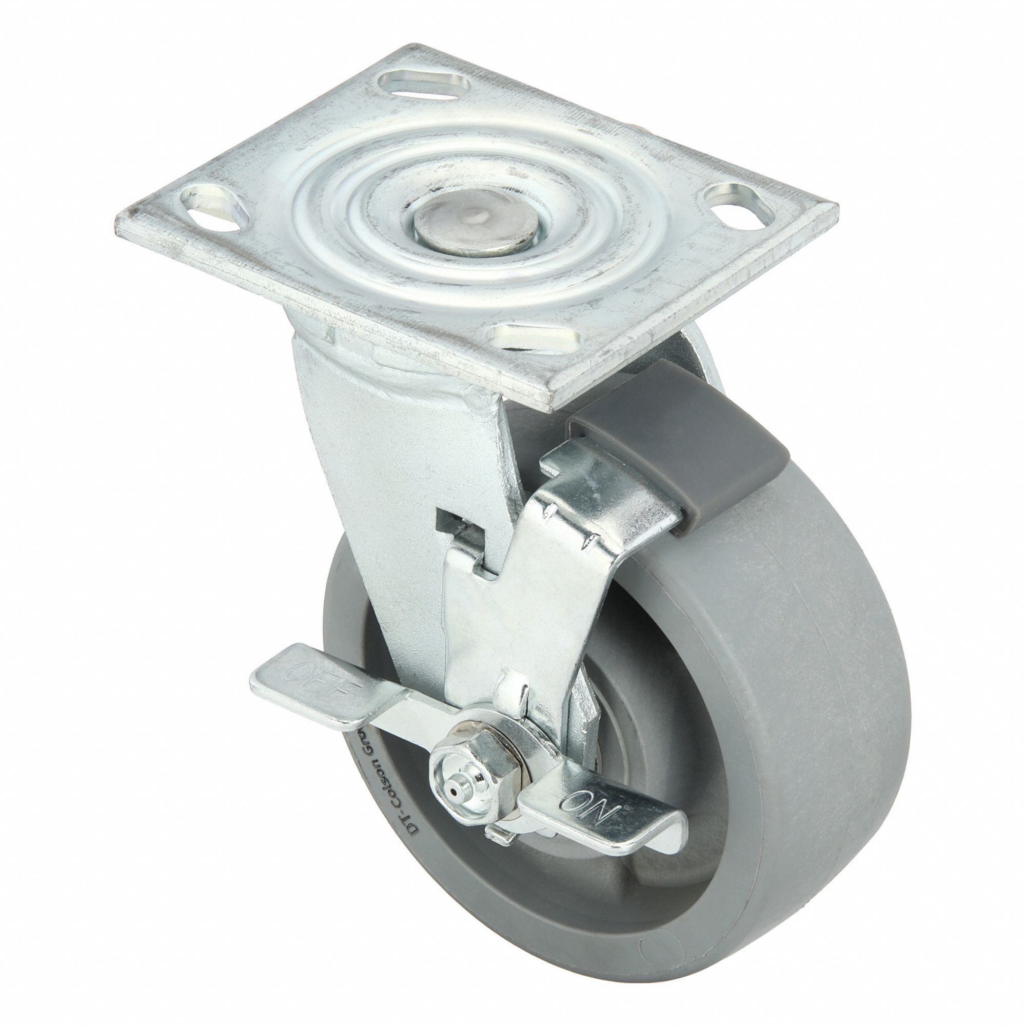 Plate Caster, Swivel, Nylon, 6 1/2"H