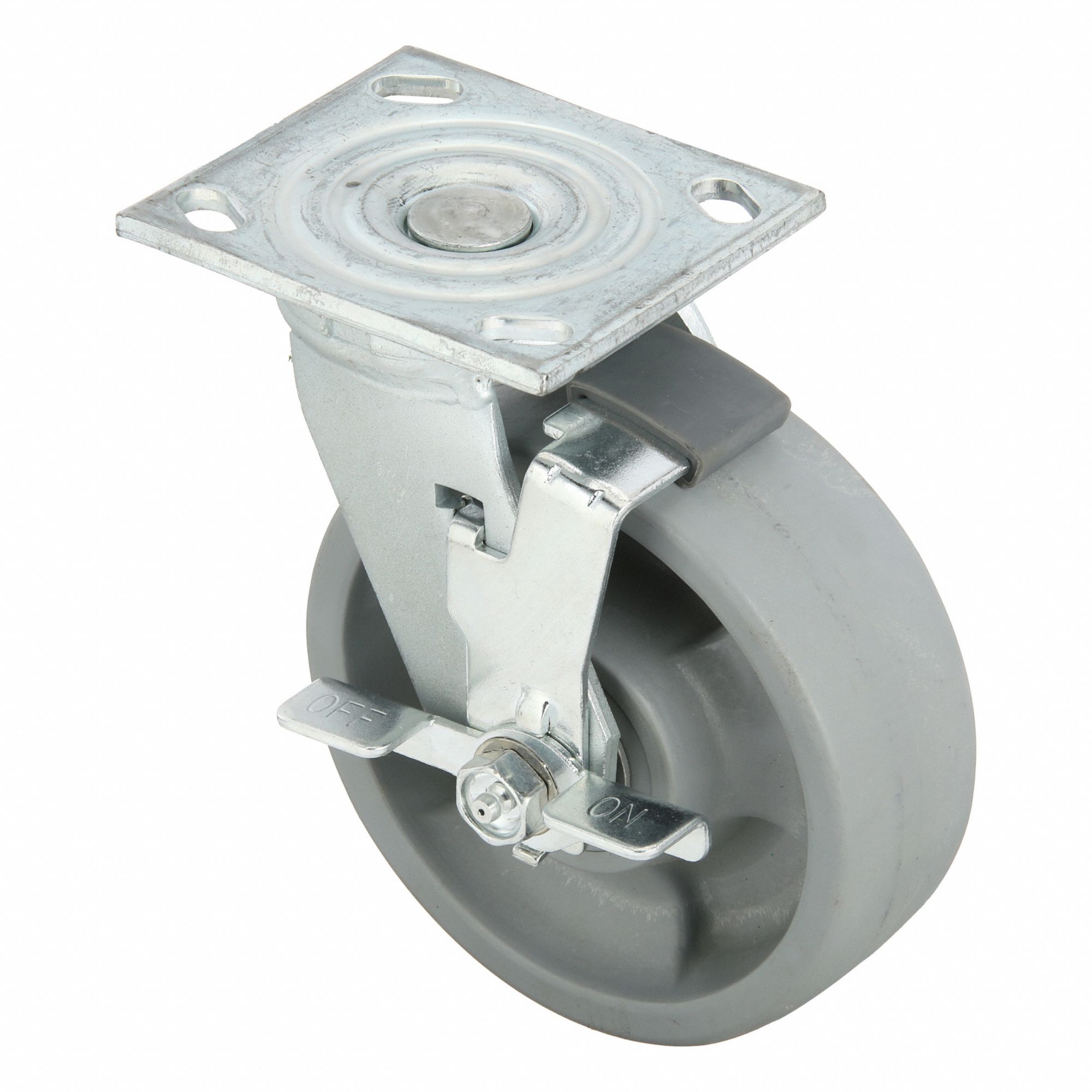 Plate Caster, Swivel, Nylon, 7 1/4"H