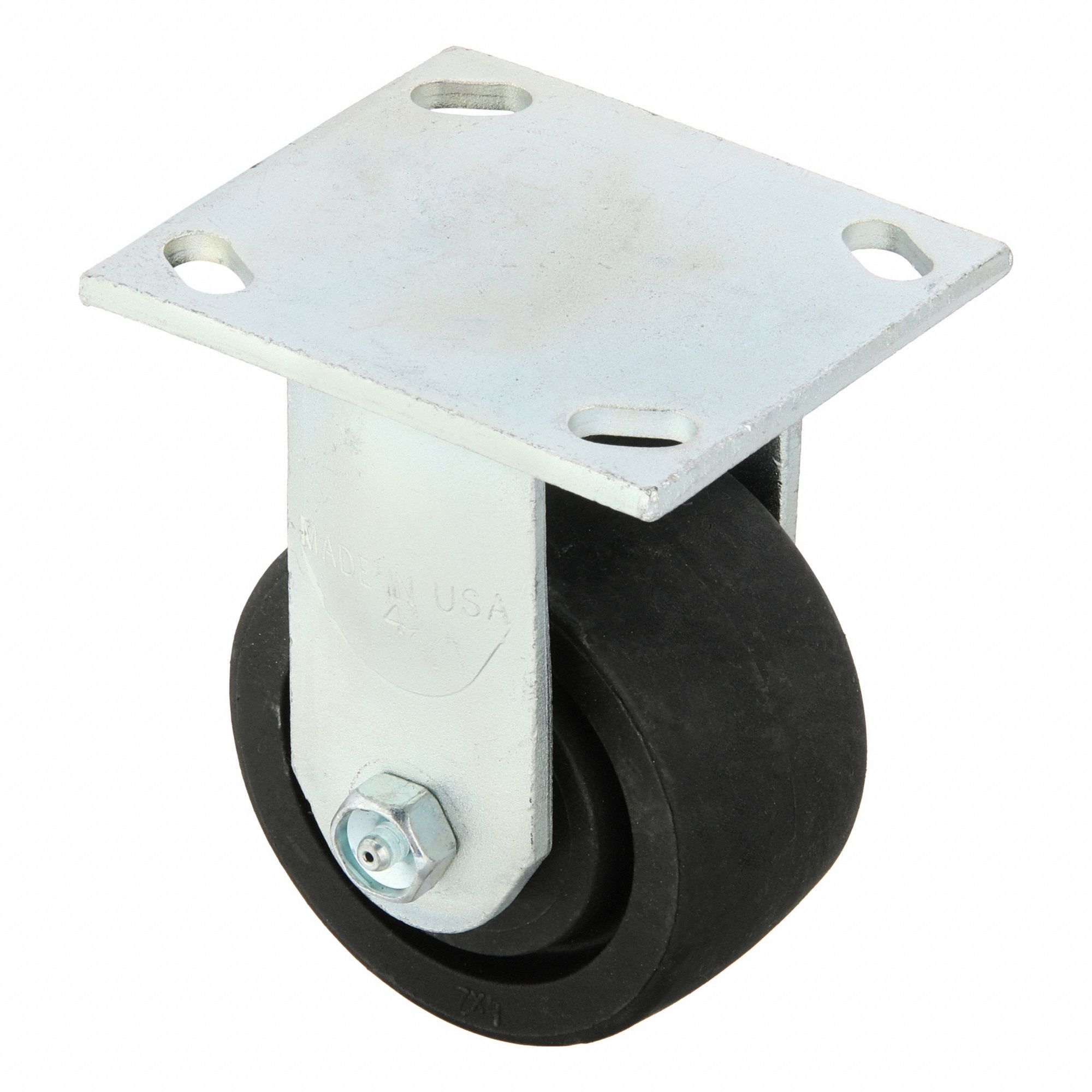 Plate Caster, Rigid, Nylon, 5 5/8"H