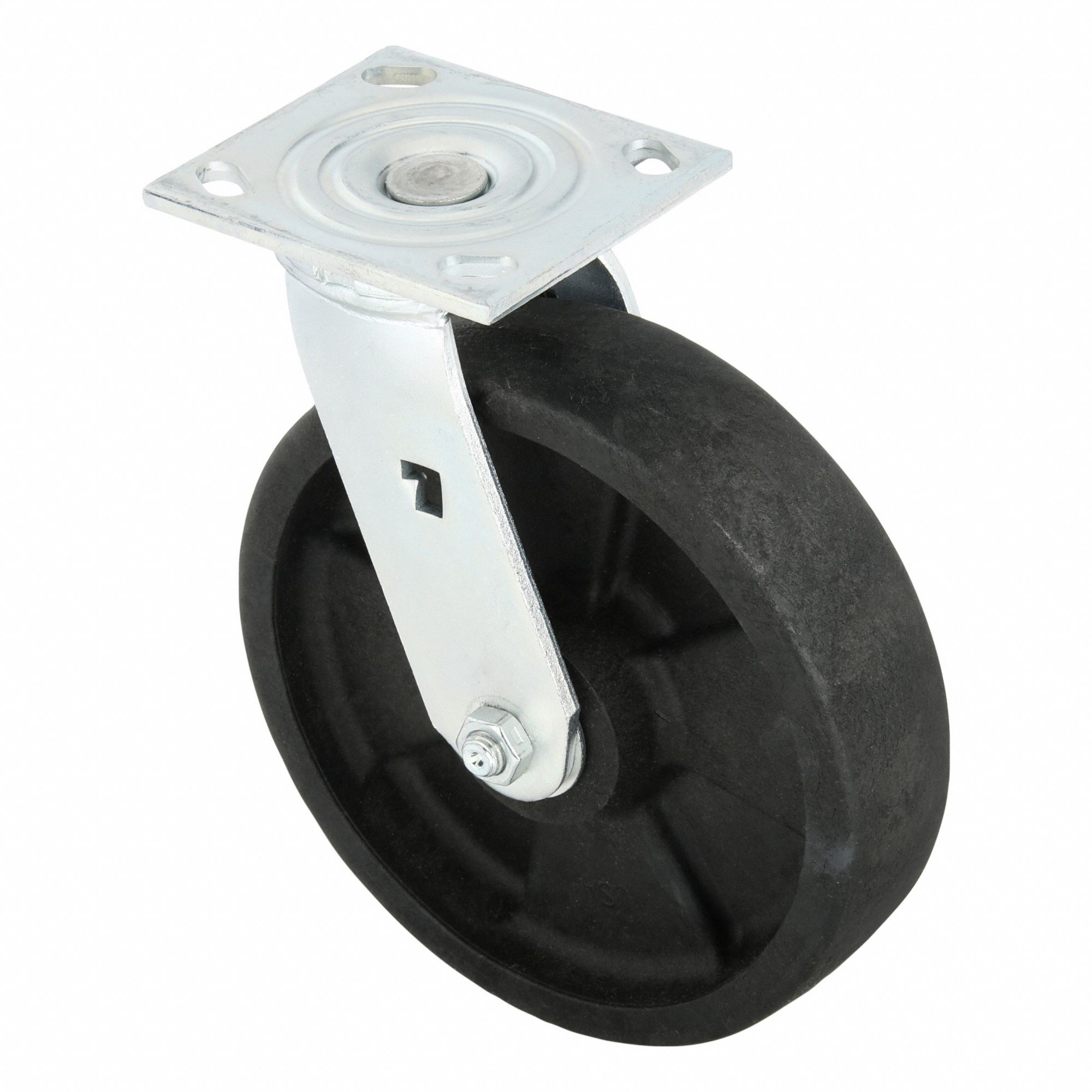 Plate Caster, Swivel, Nylon, 9 1/2"H
