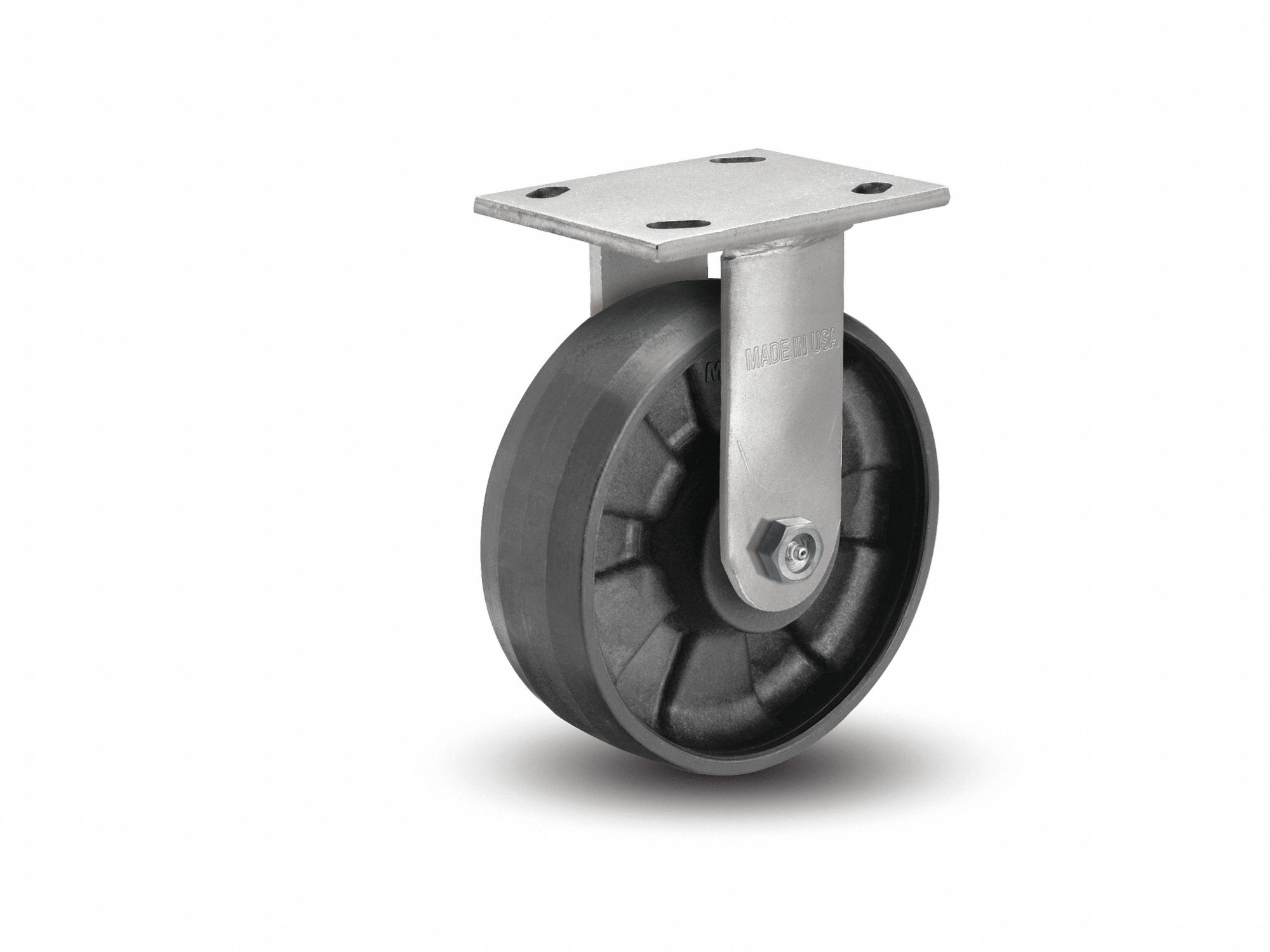 Plate Caster, Rigid, Nylon, 6 1/2"H