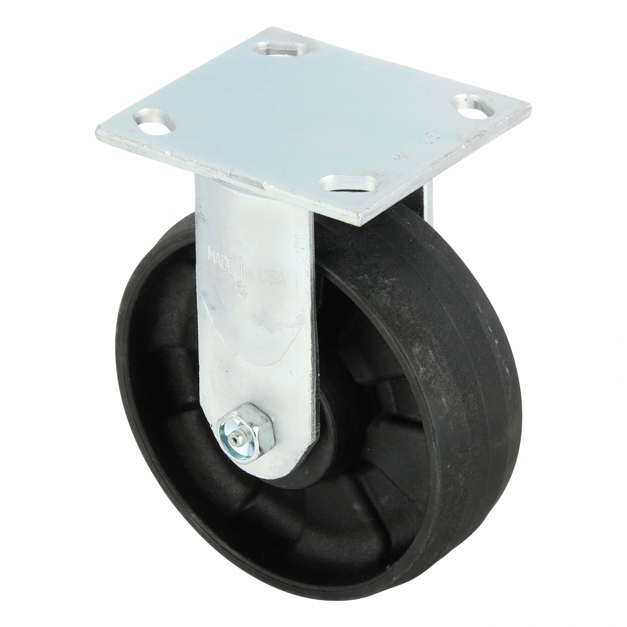 Plate Caster, Rigid, Nylon, 7 1/4"H