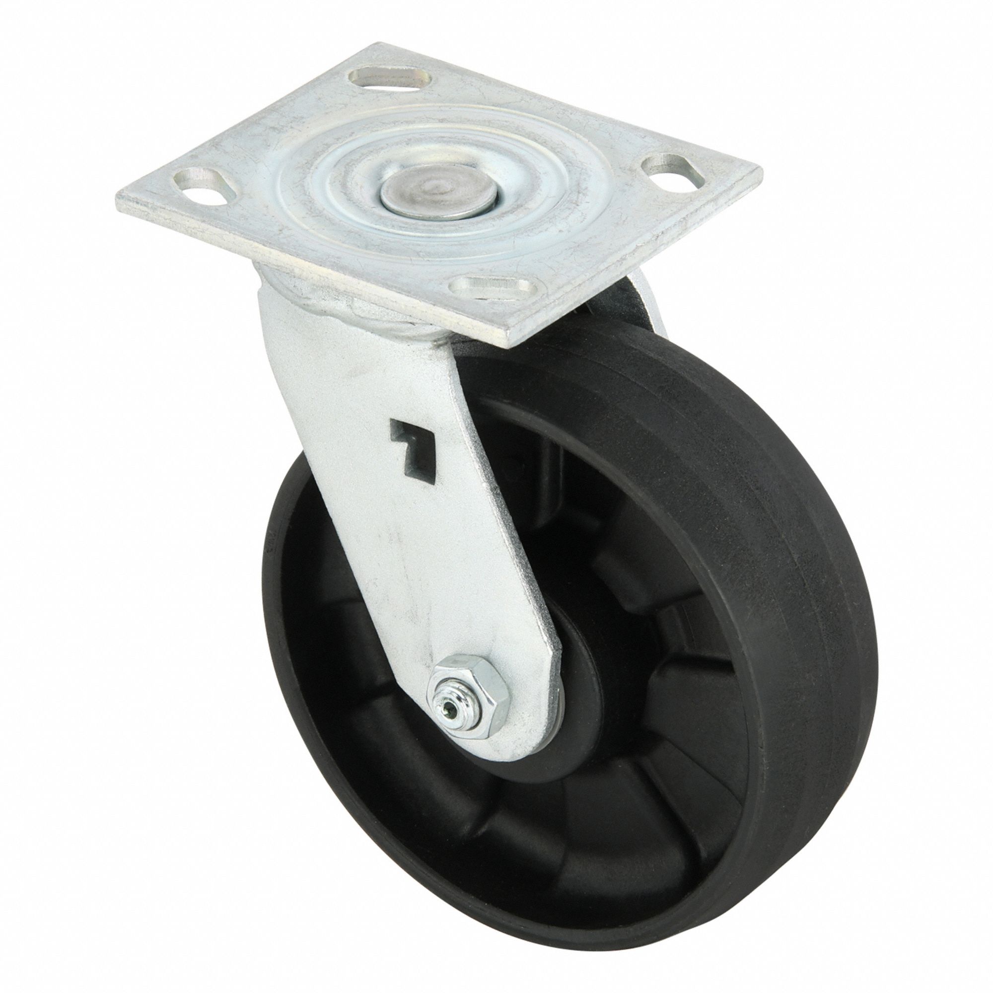 Plate Caster, Swivel, Nylon, 7 1/4"H
