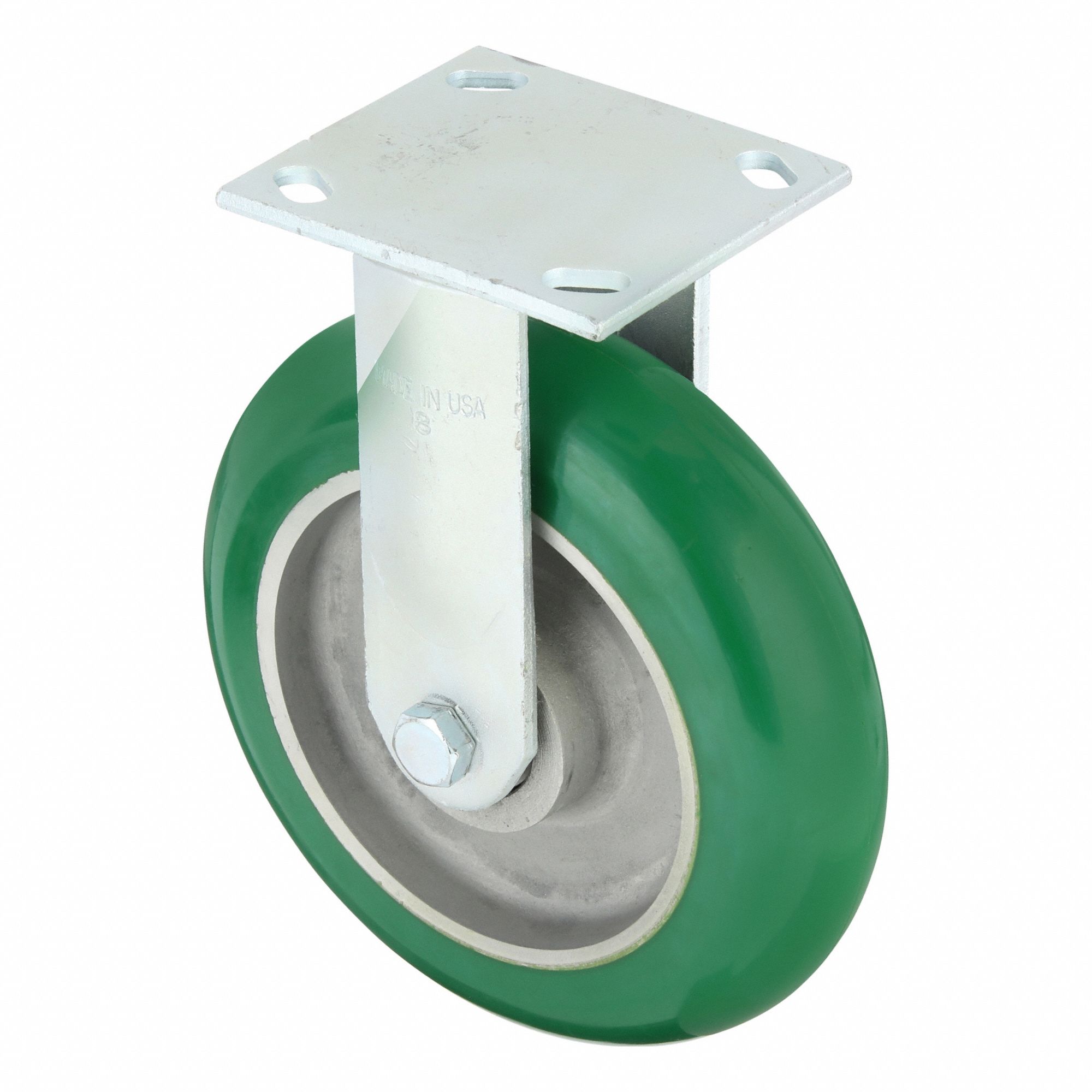 Plate Caster, Rigid, Polyurethane, 9 1/2"H