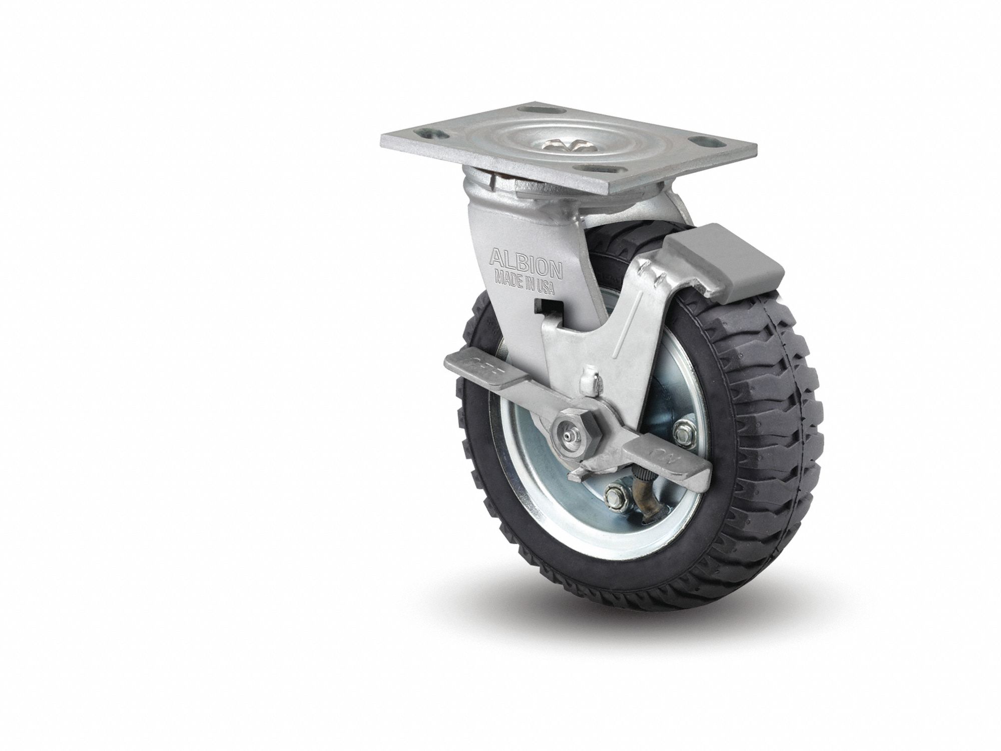 Plate Caster Swivel Rubber 13 H