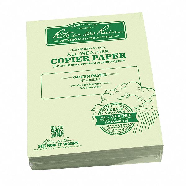 LASER PAPER,WATER-RESISTANT,GREEN,PK500