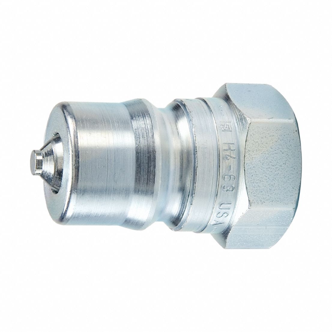 Nipple: 1/4 in Coupling Size, Steel, 3 g/min Max. Flow Rate, 1/4"-18 Thread Size, Female BSPP
