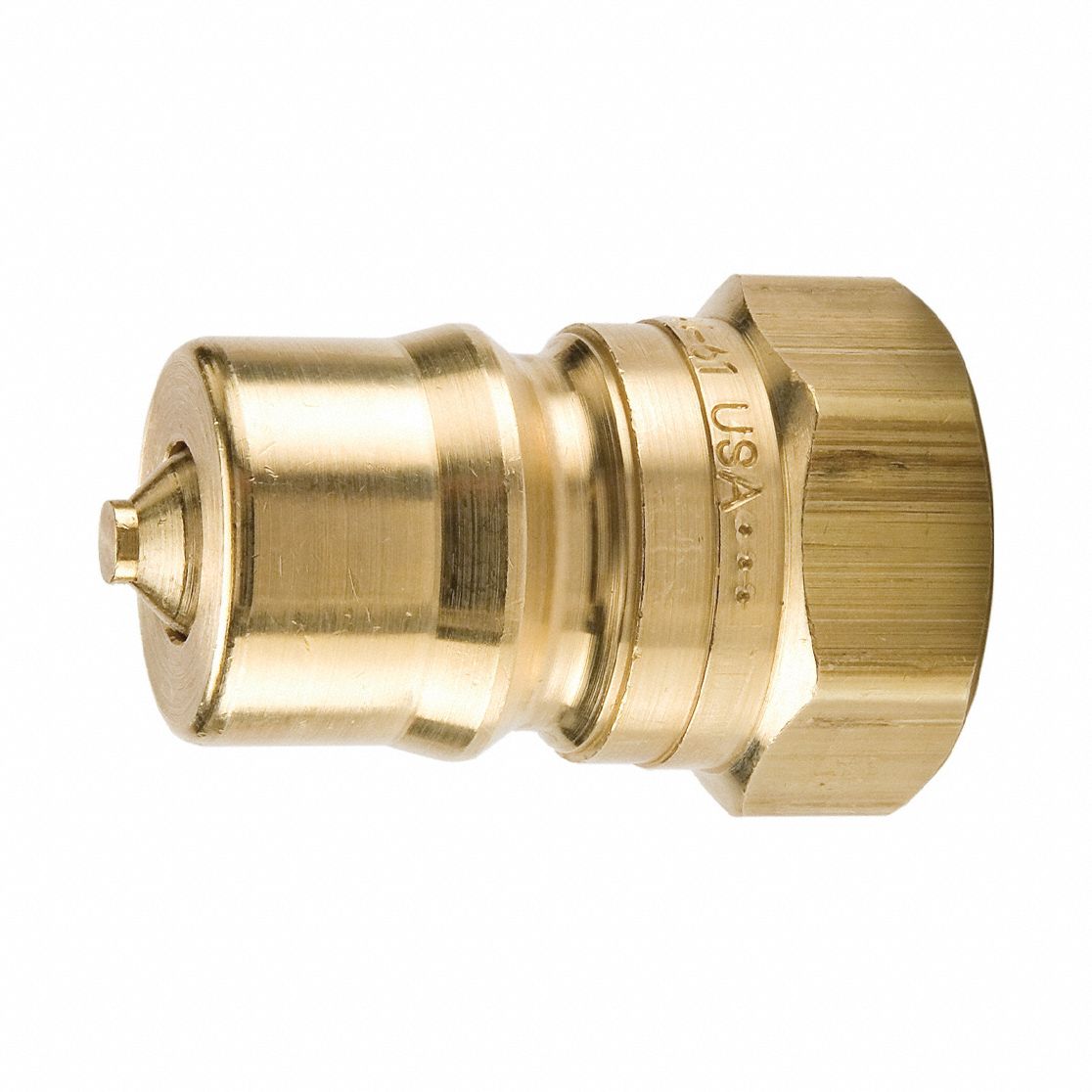 Nipple: 1/4 in Coupling Size, Brass, 11.356 lpm Max. Flow Rate, 1/4"-18 Thread Size