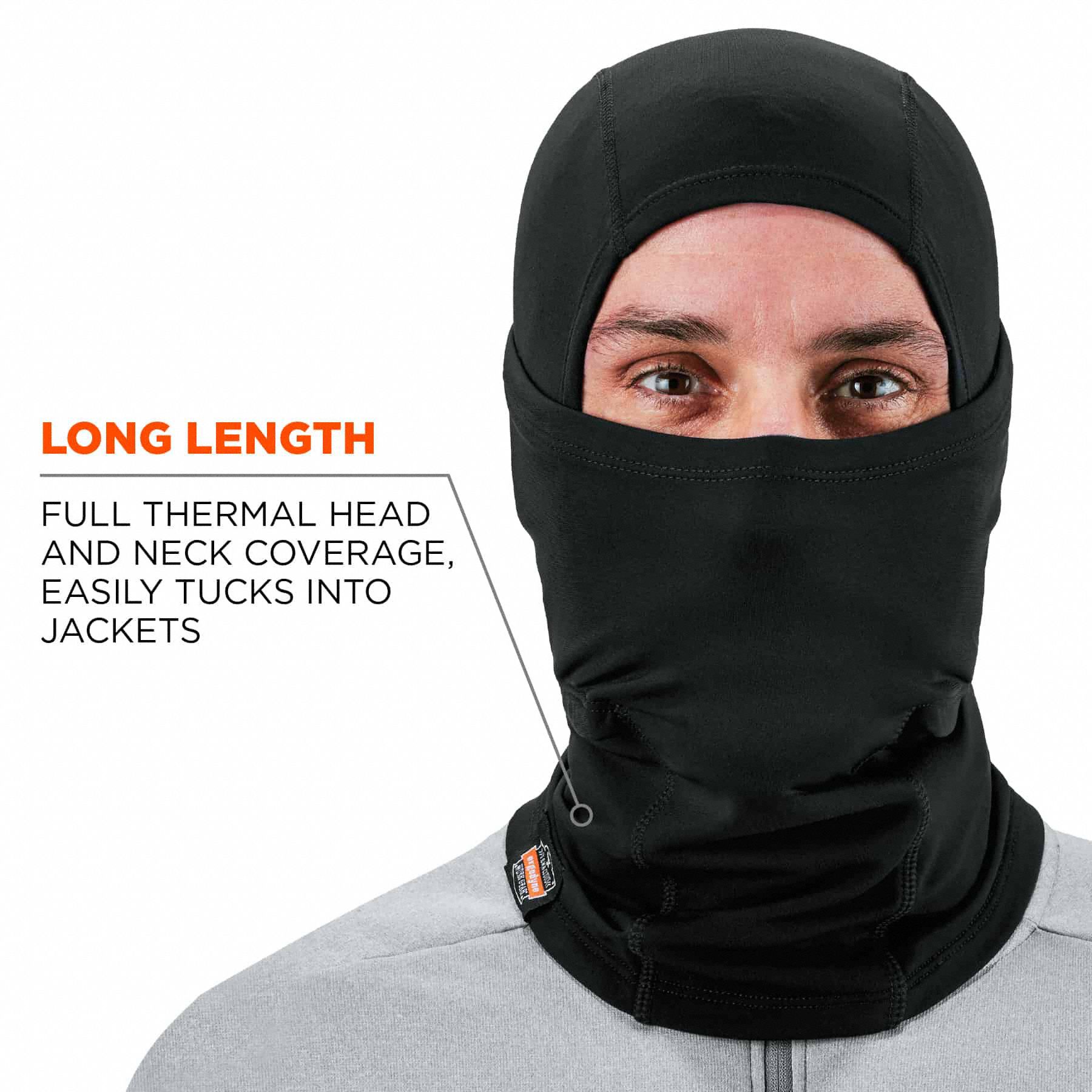 Ergodyne Balaclava: Balaclava, Black, Universal, Balaclava, Nylon 