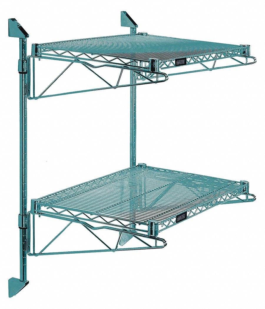 QUANTUM STORAGE SYSTEMS, 36 in x 24 in, 2 Shelves, Wire Cantilever