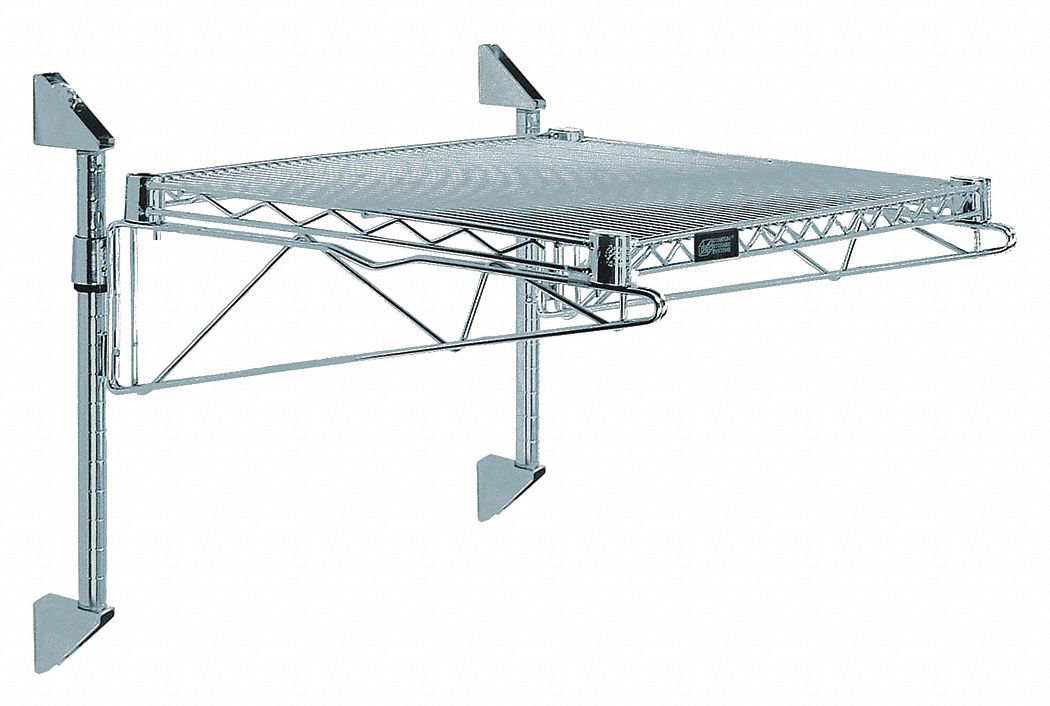 Wire Cantilever: 24 in x 14 in, 1 Shelves, 800 lb Load Capacity per Shelf
