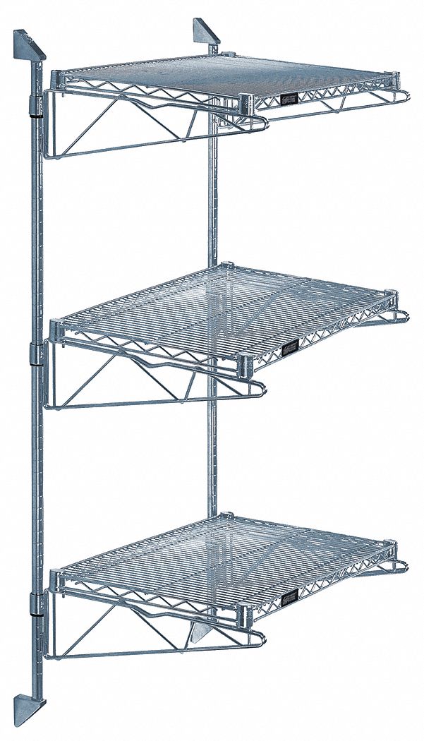 QUANTUM STORAGE SYSTEMS, 72 in x 24 in, 3 Shelves, Wire Cantilever