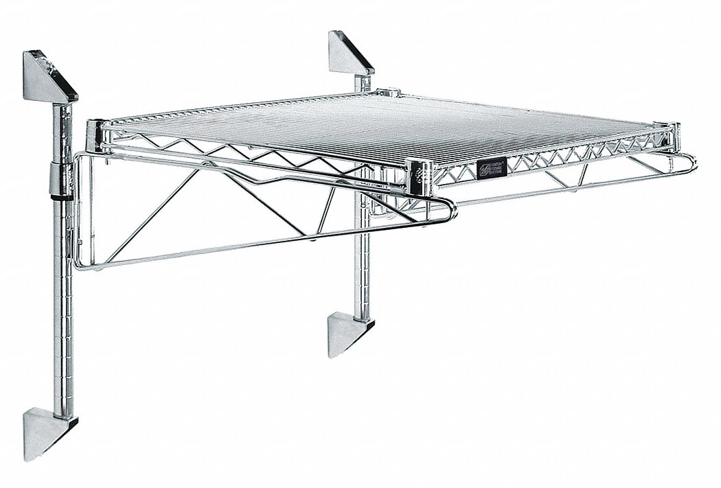 Wire Cantilever: 24 in x 24 in, 1 Shelves, 800 lb Load Capacity per Shelf