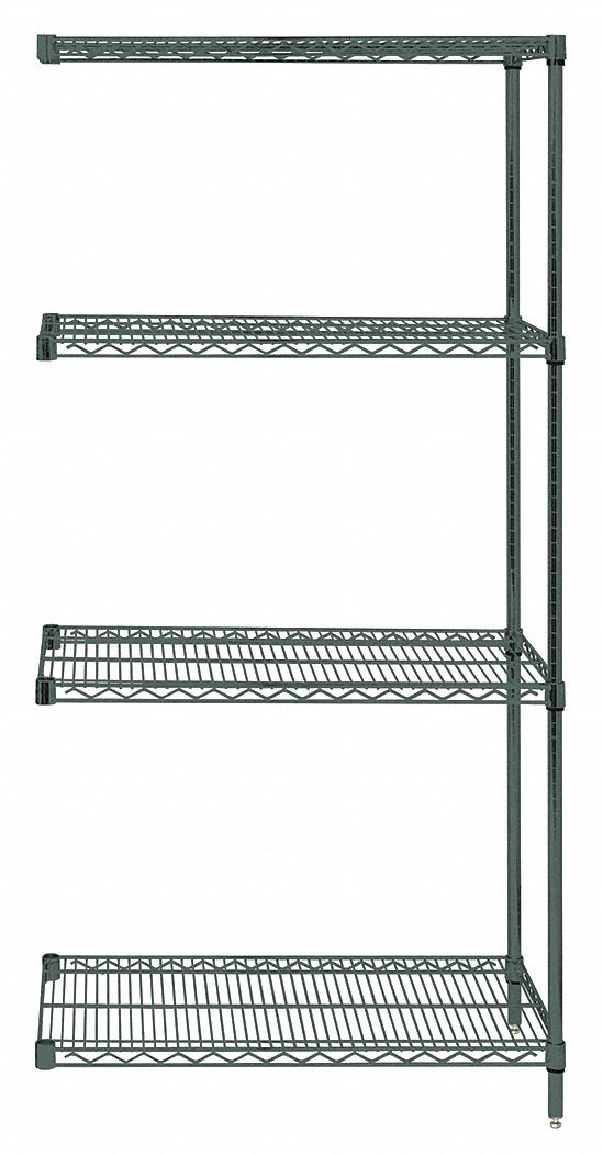 QUANTUM STORAGE SYSTEMS, AddOn, 72 in x 18 in, Wire Shelving AddOn