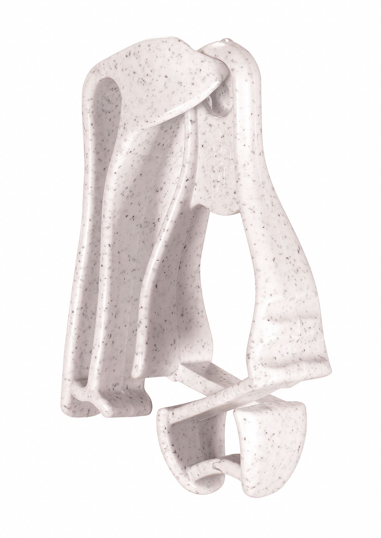 Glove Clip: Plastic, Plastic, 6 in Lg, 0.5 in Max Clip Opening, Ergodyne Squids 3405, Granite