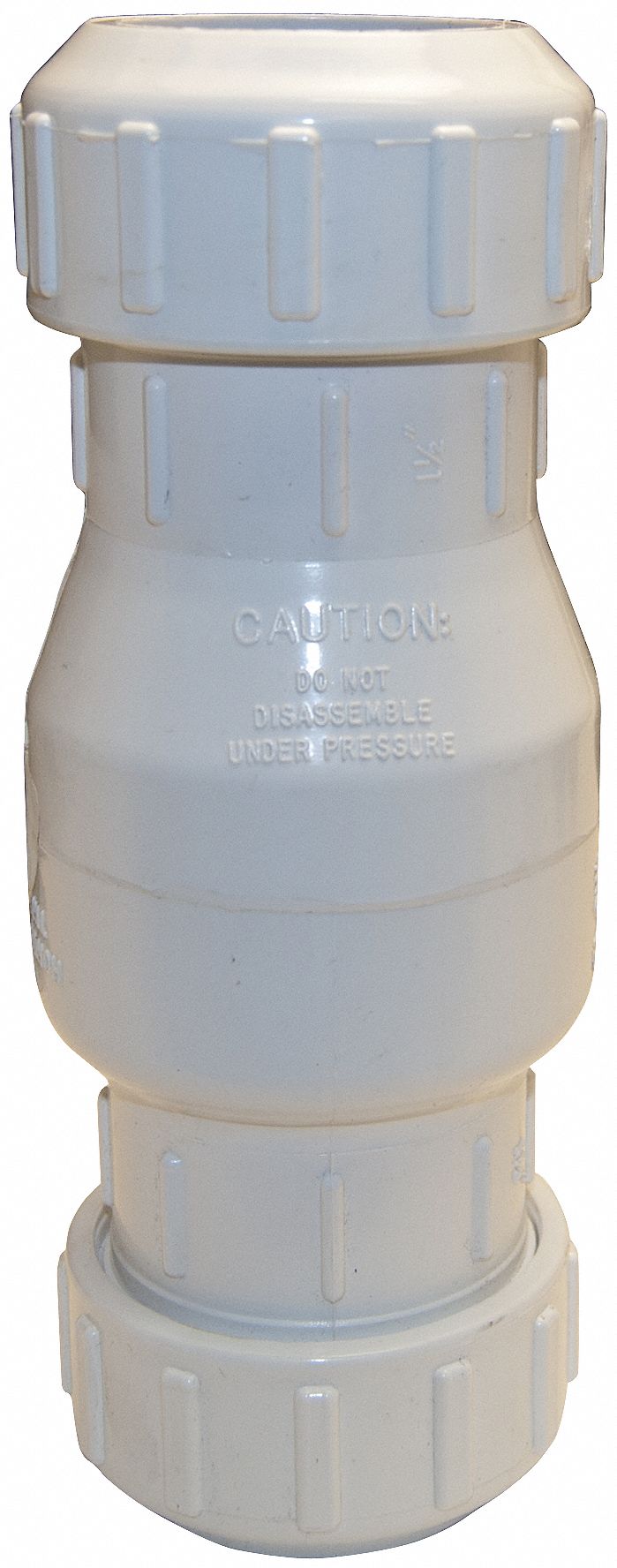Check Valve: Swing, Inline Valve Body, 1 1/2 in Pipe Size, For Water Media, PVC, Female, Std